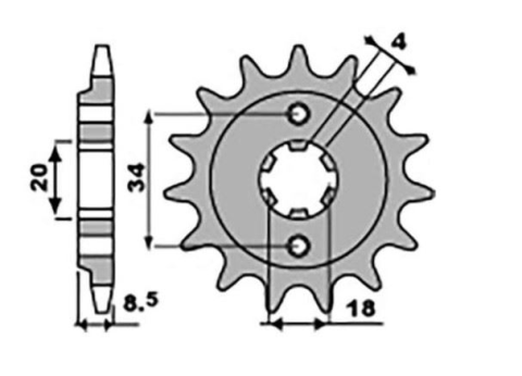 Приводная звезда HONDA CA 125 '95-01', CB/CBX/CM/CMX 250 '83-16' GROSSKOPF 204614G (204614JT)