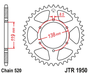 Привідна зірка HUSABERG FC/FE/MX 350/400/499/501/600 '92-99' JT JTR1950.50