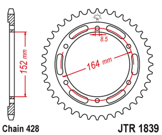 Приводная звезда YAMAHA SR 400 (2RD) '91-00', SR 500 '91-00' JT JTR1839.55