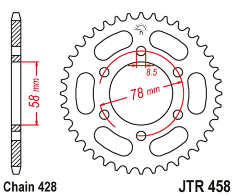 Приводная звезда KAWASAKI KH 100 '93-94', KH 125 '83-94' JT JTR458.37