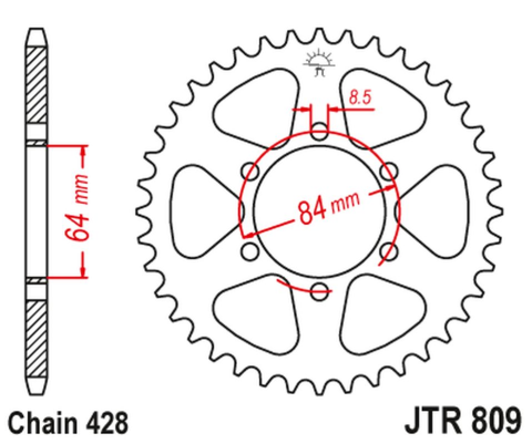 Приводная звезда SUZUKI TS 100/125 '79-81 JT JTR809.46