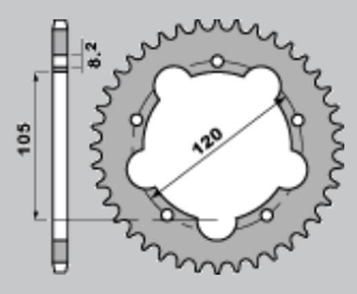 Приводная звезда APRILIA RX50 93-95 (2011-45) CHT 356545K