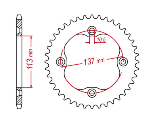 Приводная звезда SUZUKI LTR 450 '06-'09 GROSSKOPF 450936G (JTR1760.36)