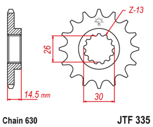 Приводная звезда HONDA CB 750 F/K '77-78' JT JTF335.15