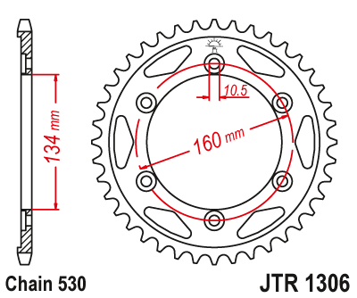 Приводная звезда SUPERSPROX RFE-1306:40-BLK (JTR 1306.40)