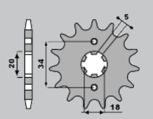 Приводная звезда KYMCO 125/ YAMAHA 125 PBR 2641618NC