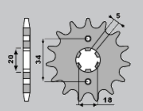 Приводная звезда KYMCO 125/ YAMAHA 125 PBR 2641618NC