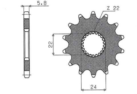 Приводная звезда APRILIA RS125 '06-'12, RX 125 SUNSTAR SUN37516 (JTF394.16)