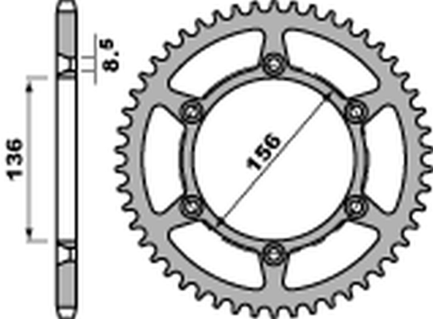 Приводная звезда HUSQVARNA SM/SMS 630 '10-'11, SUZUKI DR 250/350 '90-'95 PBR 82053C45 (JTR822.53)