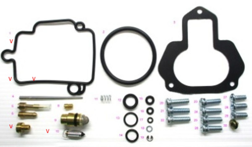 Ремкомплект карбюратора YAMAHA YFM 350ER MOTO-4 '87, YFM 350FW BIG BEAR '87-'98 BEARING WORX CK50662 CK90663 (26-1386)