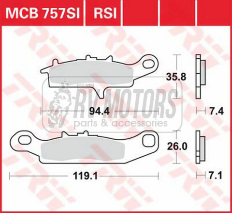 Тормозные колодки TRW LUCAS MCB757SI
