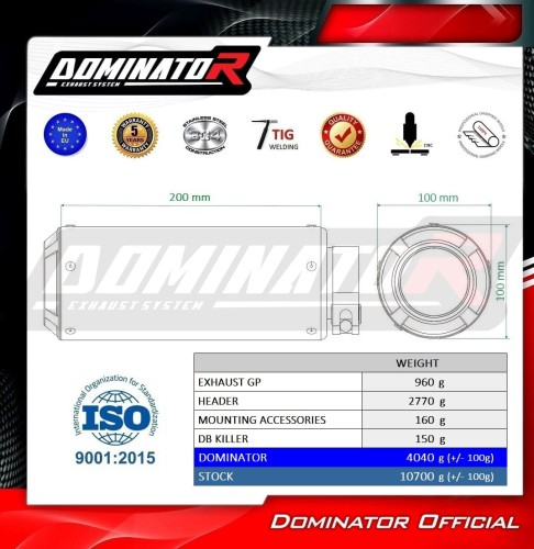 Полная система выхлопа Honda CB 650 R / E-Clutch 2024 - 2025 DOMINATOR GP черный