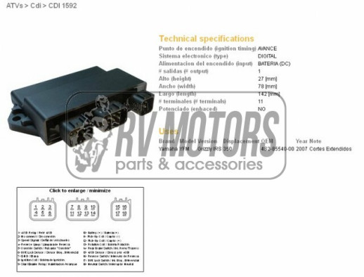 Комутатор YAMAHA YFM350 GRIZZLY 07 DZE ELEKTRYKA 1592-01