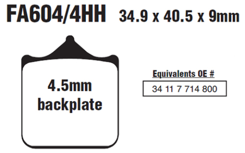 Тормозные колодки EBC FA604/4HH
