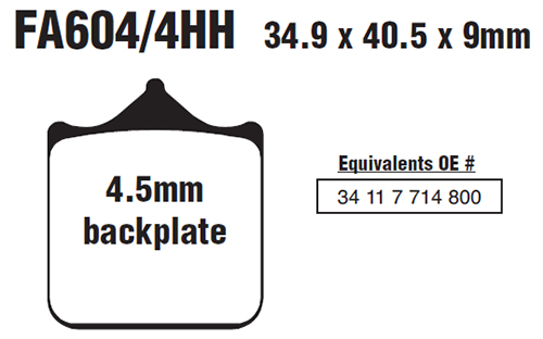 Гальмівні колодки EBC FA604/4HH