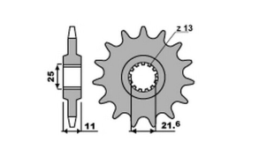 Приводная звезда YAMAHA R6 '99-'05, FZR 1000 GROSSKOPF 44216G (JTF584.16)