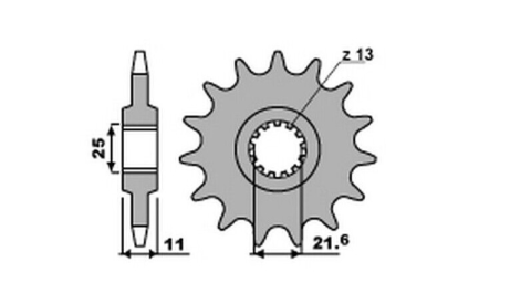 Приводная звезда YAMAHA R6 '99-'05, FZR 1000 GROSSKOPF 44216G (JTF584.16)