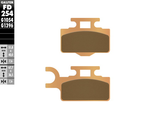 Тормозные колодки GALFER FD254G1396 (FA302)