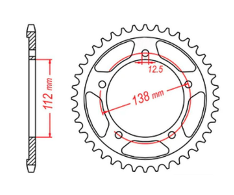 Приводная звезда HONDA VT 600C SHADOW '90-'07 MTX 11-MW3-44 (JTR1332.44)