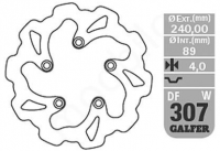Тормозной диск GALFER задний SUZUKI GSF/GSR/SV/RF (240X89X5) DF307W
