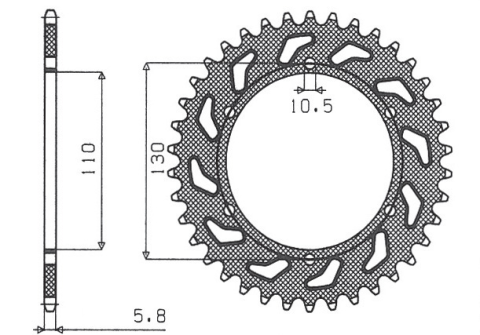 Приводная звезда KAWASAKI NINJA 250 09-11 SUNSTAR SUN1-3471-43 (JTR486.43)