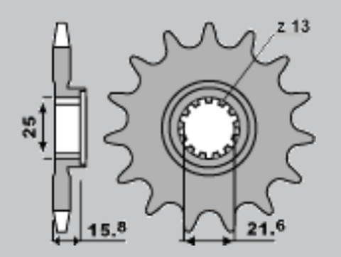 Приводная звезда KAWASAKI ZX 6R '98-'02 JR 209315JR (JTF1535.15)