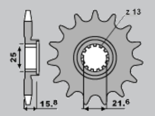 Приводная звезда KAWASAKI ZX 6R '98-'02 JR 209315JR (JTF1535.15)