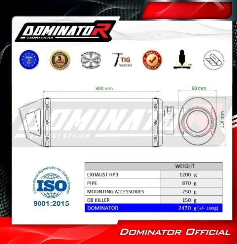 Прямоток Ducati PANIGALE V4S 2018 - 2022 DOMINATOR HP3 черный