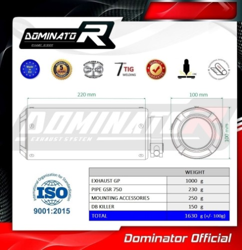 Прямоток SUZUKI GSR 750 2011 - 2016 DOMINATOR GP