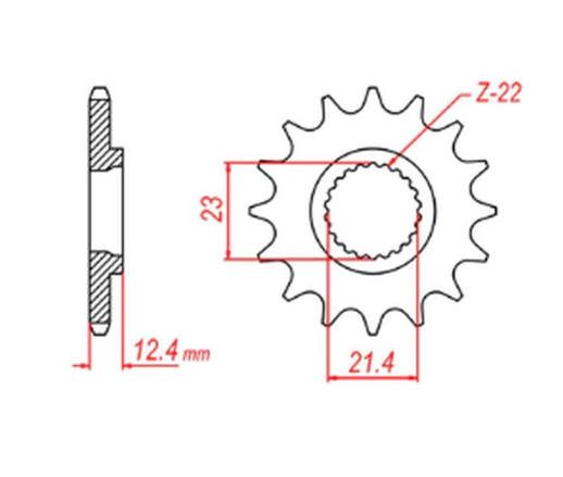 Приводная звезда YAMAHA 250 TRICKER '06-'08, YBR 250 '08-'11 MTX 10-594-15 (JTF1594.15)