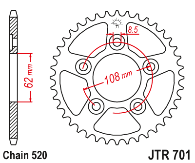 Приводная звезда JT JTR701.38 (PBR 714)