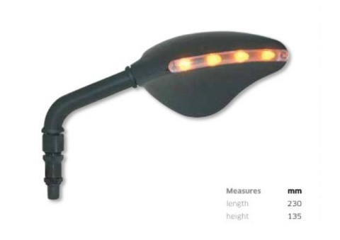 Зеркало универсальное, с поворотником FAR 7098 правое