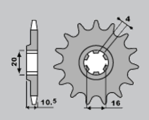 Приводная звезда SUZUKI VL 125/ GZ 125 JR 79914JR (JTF410.14)