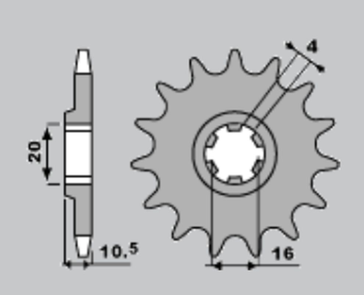 Приводная звезда SUZUKI VL 125/ GZ 125 JR 79914JR (JTF410.14)