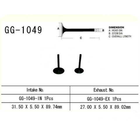 Клапан впускной HONDA CRF230F (03-14) VESRAH GG-1049-IN
