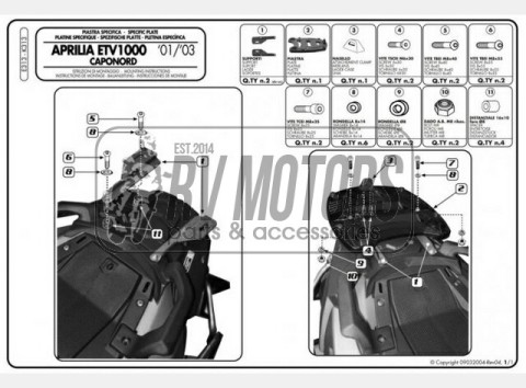 Крепления под боковые кофры KAPPA Monokey Aprilia ETV 1000 KL313